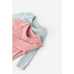 Fashion, accesorii si bijuterii - Copii - Imbracaminte copii - Body-uri copii - Set 2 body-uri cu maneca lunga bebe unisex din bumbac organic si modal - Mint/Rose, BabyCosy (Marime: 6-9 luni) - Infinity.ro