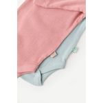 Fashion, accesorii si bijuterii - Copii - Imbracaminte copii - Body-uri copii - Set 2 body-uri cu maneca lunga bebe unisex din bumbac organic si modal - Mint/Rose, BabyCosy (Marime: 6-9 luni) - Infinity.ro