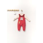 Fashion, accesorii si bijuterii - Copii - Imbracaminte copii - Salopete copii - Set salopeta cu bluzita Scufita rosie pentru bebelusi, Tongs baby (Marime: 6-9 luni, Culoare: Corai) - Infinity.ro