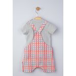 Fashion, accesorii si bijuterii - Copii - Imbracaminte copii - Salopete copii - Set salopeta cu tricou in carouri pentru bebelusi, Tongs baby (Culoare: Galben, Marime: 3-6 Luni) - Infinity.ro