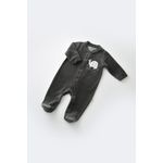 Fashion, accesorii si bijuterii - Copii - Imbracaminte copii - Salopete copii - Set Broscuta cu salopeta si body din 80%bumbac organic si 20% poliester - Antracit, BabyCosy (Marime: 3-6 Luni) - Infinity.ro