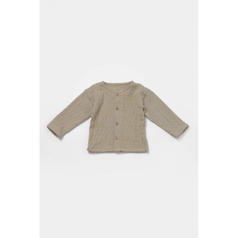 Fashion, accesorii si bijuterii - Copii - Imbracaminte copii - Body-uri copii - Set bluza si salopeta, Winter muselin, 100% bumbac - Verde, BabyCosy (Marime: 9-12 luni) - Infinity.ro