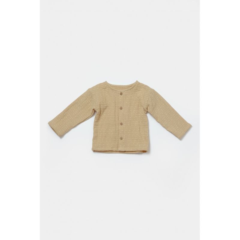 Fashion, accesorii si bijuterii - Copii - Imbracaminte copii - Body-uri copii - Set bluza si salopeta, Winter muselin, 100% bumbac - Stone, BabyCosy (Marime: 9-12 luni) - Infinity.ro