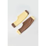 Fashion, accesorii si bijuterii - Copii - Imbracaminte copii - Pantaloni copii - Set 2 pantaloni Ribana Bebe Unisex din bumbac organic si 5%elastan - Vanilie/Maro BabyCosy (Marime: 18-24 Luni) - Infinity.ro