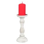 Casa si Gradina - Decoratiuni - Aromaterapie si lumanari - Suporturi lumanari - Suport lemn, model creta alb, diametru 10cm, inaltime 24cm - Infinity.ro