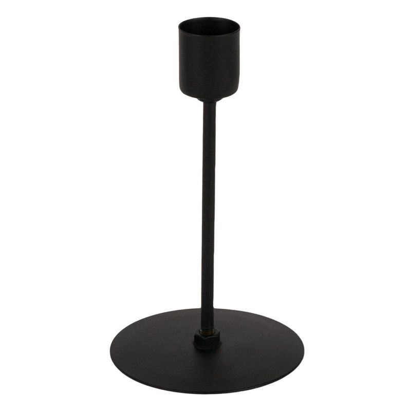 Casa si Gradina - Decoratiuni - Aromaterapie si lumanari - Suporturi lumanari - Stativ lumanare, model 8 x 14cm, negru, material metalic, baza rotunda - Infinity.ro