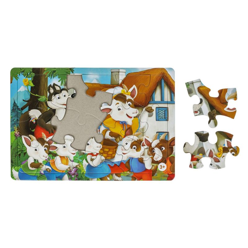 Jucarii, Copii si Bebe - Jucarii si jocuri - Jocuri si puzzle - Puzzle - Puzzle clasic, lupul & 7 iezi, 15 piese, unisex, multicolor, 33 x 23cm, 3+ ani - Infinity.ro