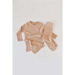 Fashion, accesorii si bijuterii - Copii - Imbracaminte copii - Treninguri si compleuri copii - Set 3 piese: bluzita cu maneca lunga, pantaloni lungi si caciulita din bumbac organic si modal - Somon BabyCosy ( 9-12 luni) - Infinity.ro