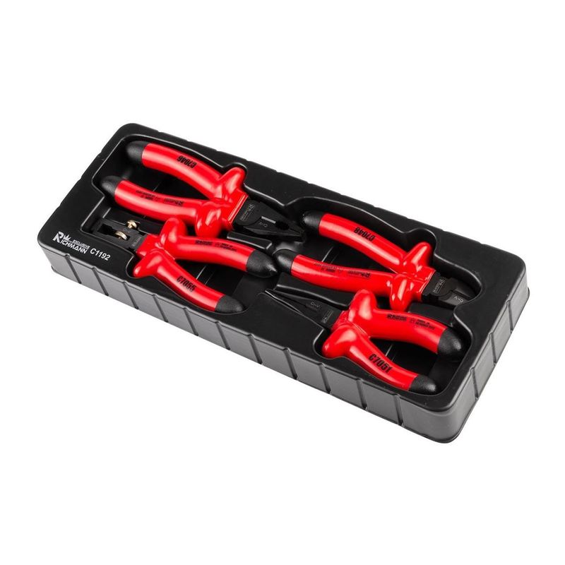 Casa si Gradina - Constructii - Scule de mana si unelte - Clesti si patenti - Set clesti izolati, sertar TIP A (385x150 mm) pentru dulap mobil, 1000V, 160-180 mm, 4 buc, RICHMANN EXCLUSIVE - Infinity.ro