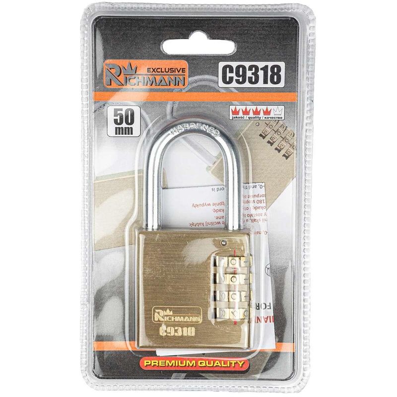 Casa si Gradina - Constructii - Feronerie si accesorii - Lacate - Lacat cu cifru, auriu, 50 mm, Richmann Exclusive - Infinity.ro