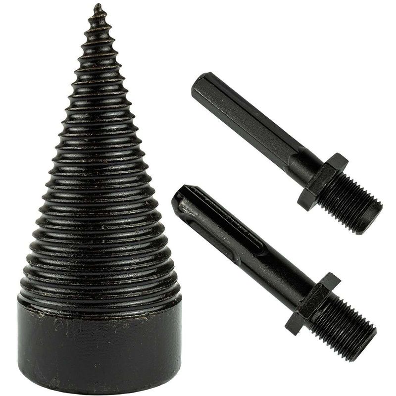 Casa si Gradina - Gradinarit si plante - Utilaje gradina - Consumabile si accesorii utilaje de gradina - Con despicator lemn pentru bormasina, cu 2 adaptoare, SDS PLUS, 50 mm, Richmann Exclusive - Infinity.ro