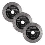 Casa si Gradina - Constructii - Scule electrice si accesorii - Accesorii polizare si slefuire - Disc diamantat turbo subtire, dublu segmentate, placi ceramice, taiere umeda si uscata, set 3 buc, 125x22.23x1.3 mm, Richmann Ex - Infinity.ro