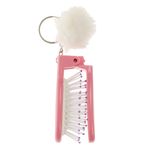 Ingrijire personala si Cosmetice - Ingrijire personala - Ingrijire par - Perii de par si piepteni - Perie par compacta, cu oglinda, pompon colorat, verde/roz, travel size 7.5cm - Infinity.ro