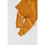 Fashion, accesorii si bijuterii - Copii - Imbracaminte copii - Treninguri si compleuri copii - Set 3 piese: bluzita cu maneca lunga, pantaloni lungi si caciulita din bumbac organic si modal - Mustar BabyCosy (Marime: 6-9 lu - Infinity.ro