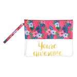 Ingrijire personala si Cosmetice - Machiaj - Portfarduri si genti cosmetice - Portfard pvc, model floral, multicolor, 29 x 22cm - Infinity.ro