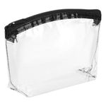 Ingrijire personala si Cosmetice - Machiaj - Portfarduri si genti cosmetice - Portfard transparent, fermoar negru, dimensiuni 19.5 x 12 x 5cm - Infinity.ro