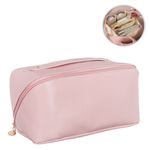 Ingrijire personala si Cosmetice - Machiaj - Portfarduri si genti cosmetice - Portfard valiza, model 2 compartimente, fermoar diagonal, culoare roz, dimensiuni 27 x 12 x 12 cm - Infinity.ro