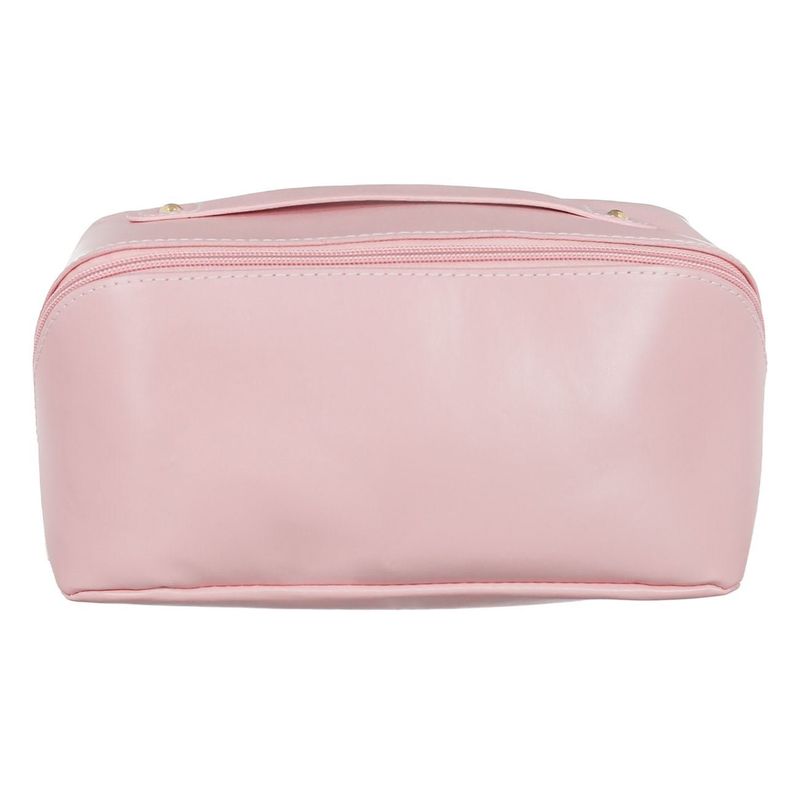 Ingrijire personala si Cosmetice - Machiaj - Portfarduri si genti cosmetice - Portfard valiza, model 2 compartimente, fermoar diagonal, culoare roz, dimensiuni 27 x 12 x 12 cm - Infinity.ro