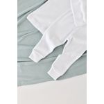 Fashion, accesorii si bijuterii - Copii - Imbracaminte copii - Treninguri si compleuri copii - Set 3 piese: bluzita cu maneca lunga, pantaloni lungi si caciulita din bumbac organic si modal - Alb, BabyCosy (Marime: 9-12 lun - Infinity.ro