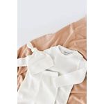 Fashion, accesorii si bijuterii - Copii - Imbracaminte copii - Treninguri si compleuri copii - Set 3 piese: bluzita cu maneca lunga, pantaloni lungi si caciulita din bumbac organic si modal - Ecru, BabyCosy (Marime: 18-24 L - Infinity.ro