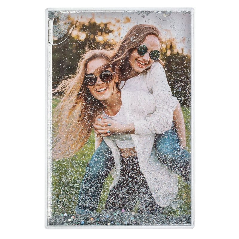 Market/Cadouri/Rame si albume foto - Rama foto decorativa cu glitter, model transparent, dimensiune 15.5 x 10.5cm, grosime 2cm - Infinity.ro