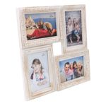 Market - Cadouri - Rame si albume foto - Rama foto multiple, 33 x 33cm, 4 poze, alb, auriu, sticla - Infinity.ro