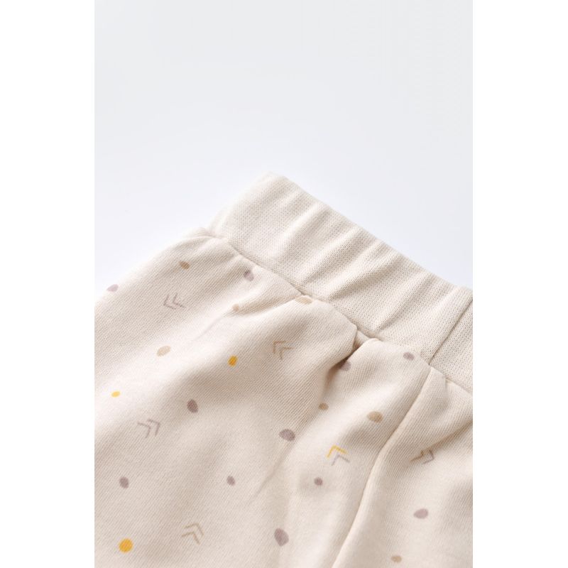 Fashion, accesorii si bijuterii - Copii - Imbracaminte copii - Treninguri si compleuri copii - Set bluzita cu maneca lunga si pantaloni lungi - bumbac organic 100% - Crem cu buline, BabyCosy (Marime: 3-6 Luni) - Infinity.ro