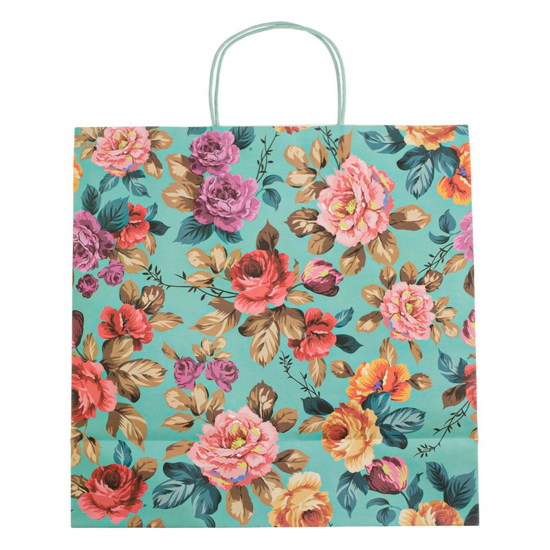 Market - Cadouri - Pungi cadou si accesorii - Sacosa cadou, model flori, culoare multicolor, dimensiuni 42 x 18 x 42cm - Infinity.ro