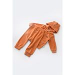 Fashion, accesorii si bijuterii - Copii - Imbracaminte copii - Treninguri si compleuri copii - Set Ursulet cu bluzita cu fermoar si gluga si pantaloni lungi din 80%bumbac organic si 20% poliester - Portocaliu, BabyCosy (Mar - Infinity.ro