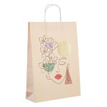 Market - Cadouri - Pungi cadou si accesorii - Sacosa cadou abstract, model chip femeie, somon, 33 x 10x 45cm - Infinity.ro