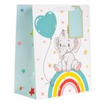 Market - Cadouri - Pungi cadou si accesorii - Sacosa hartie cadouri bebelusi, model elefant, multicolor, 26 x 14.5 x 32cm - Infinity.ro