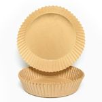 Market - Curatenie si intretinere casa - Produse bucatarie - Pungi si folii alimentare - Set 100 Hartii de copt sau prajit pentru Airfryer, Forma rotund, in suport de plastic cu capac, 16 x 16 cm - Infinity.ro