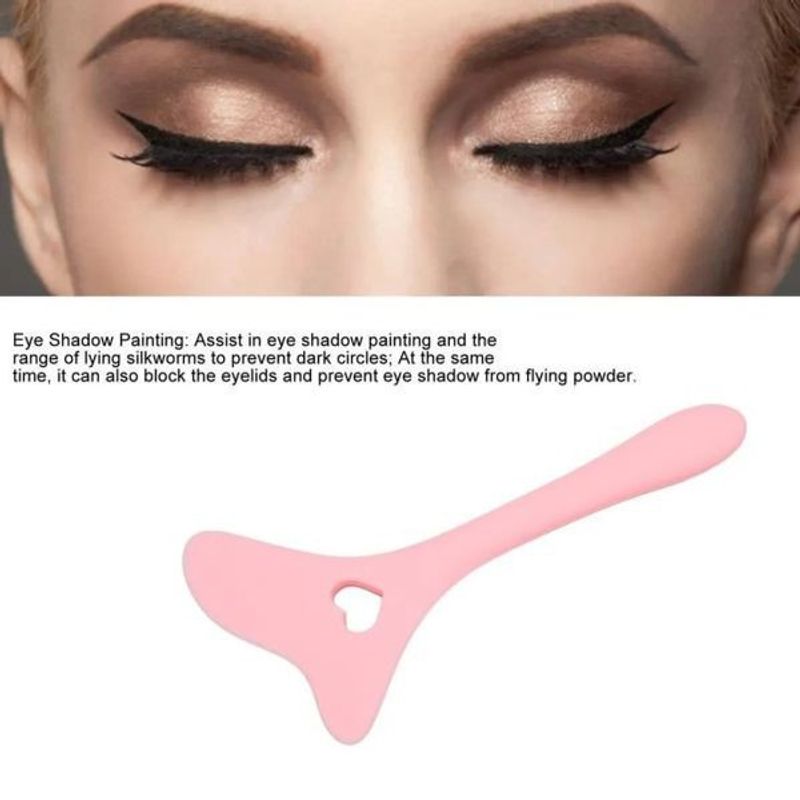 Ingrijire personala si Cosmetice - Machiaj - Accesorii machiaj - Sablon multifunctional 4in1 Eyliner din silicon pentru machiaj, Roz - Infinity.ro