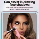 Ingrijire personala si Cosmetice - Machiaj - Accesorii machiaj - Sablon multifunctional 5 in 1 din silicon pentru makeup ochi, fata, sprancene, buze, 149.4x41.4x8 mm, Roz - Infinity.ro