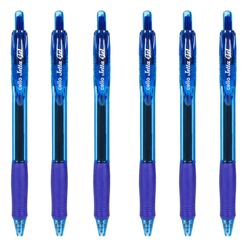 Carti si Birotica - Birotica - Instrumente de scris - Pixuri si stilouri - Set pixuri gel cello jetta gel, albastru, 0.7mm, 6 bucati - Infinity.ro