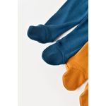 Fashion, accesorii si bijuterii - Copii - Imbracaminte copii - Pantaloni copii - Set 2 pantaloni cu botosei bebe unisex din bumbac organic si modal - Bleumarin/Sofran, BabyCosy (Marime: 3-6 Luni) - Infinity.ro