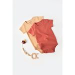Fashion, accesorii si bijuterii - Copii - Imbracaminte copii - Body-uri copii - Set 2 body-uri bebe unisex -100% bumbac organic - Mustar/ Scortisoara, BabyCosy (Marime: 18-24 Luni) - Infinity.ro