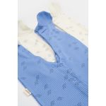 Fashion, accesorii si bijuterii - Copii - Imbracaminte copii - Salopete copii - Set 2 salopete lungi Printed, BabyCosy, 50% modal+50% bumbac, Ecru/Lavanda (Marime: 6-9 luni) - Infinity.ro