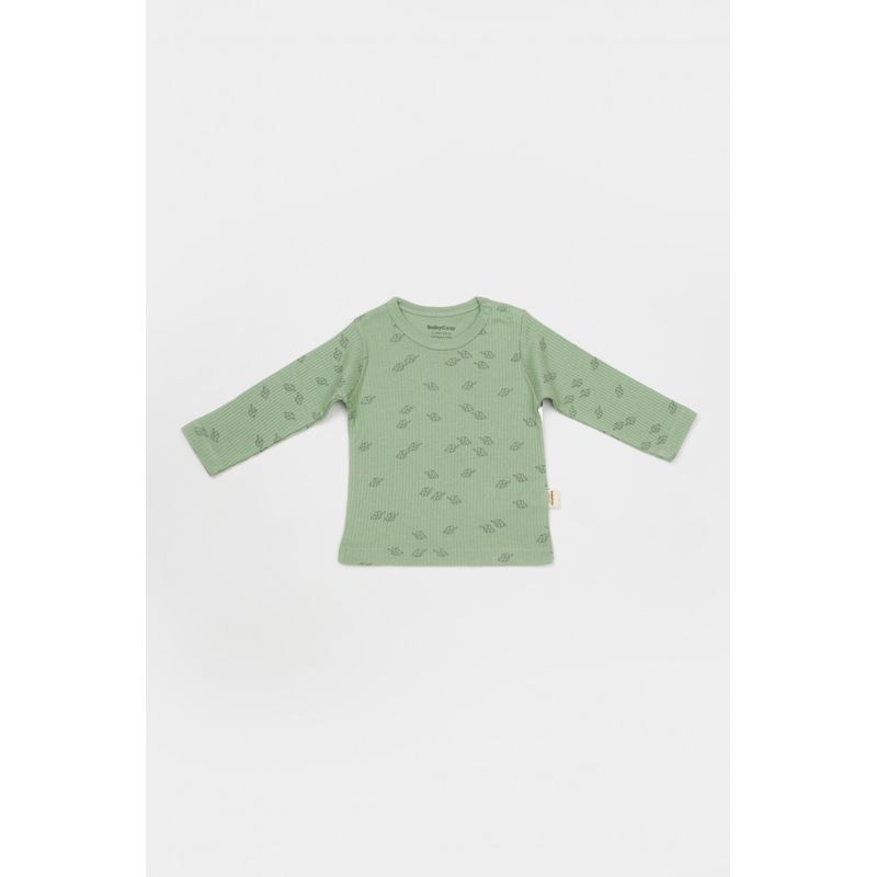 Fashion, accesorii si bijuterii - Copii - Imbracaminte copii - Treninguri si compleuri copii - Set 3 piese:bluza, pantaloni si caciulita Printed, BabyCosy, 50% modal+50% bumbac, Verde (Marime: 3-6 Luni) - Infinity.ro