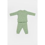 Fashion, accesorii si bijuterii - Copii - Imbracaminte copii - Treninguri si compleuri copii - Set 3 piese:bluza, pantaloni si caciulita Printed, BabyCosy, 50% modal+50% bumbac, Verde (Marime: 3-6 Luni) - Infinity.ro