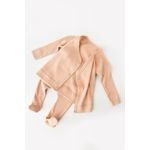 Fashion, accesorii si bijuterii - Copii - Imbracaminte copii - Treninguri si compleuri copii - Set 4 piese: bluza, pantaloni, caciulita si manusi din bumbac organic si modal - Somon, BabyCosy (Marime: 3-6 Luni) - Infinity.ro