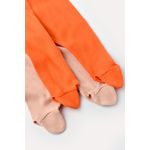 Fashion, accesorii si bijuterii - Copii - Imbracaminte copii - Pantaloni copii - Set 2 pantaloni cu botosei bebe unisex din bumbac organic si modal - Rodie/Piersica, BabyCosy (Marime: 6-9 luni) - Infinity.ro