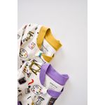 Fashion, accesorii si bijuterii - Copii - Imbracaminte copii - Salopete copii - Set 2 salopetele cu maneca lunga si pantaloni lungi cu fermoar - 100%bumbac organic - Galben si Mov, BabyCosy (Marime: 9-12 luni - Infinity.ro