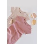 Fashion, accesorii si bijuterii - Copii - Imbracaminte copii - Salopete copii - Set de 2 salopetele cu maneca scurta din bumbac organic si modal - Roz/ Blush BabyCosy (Marime: 9-12 luni) - Infinity.ro