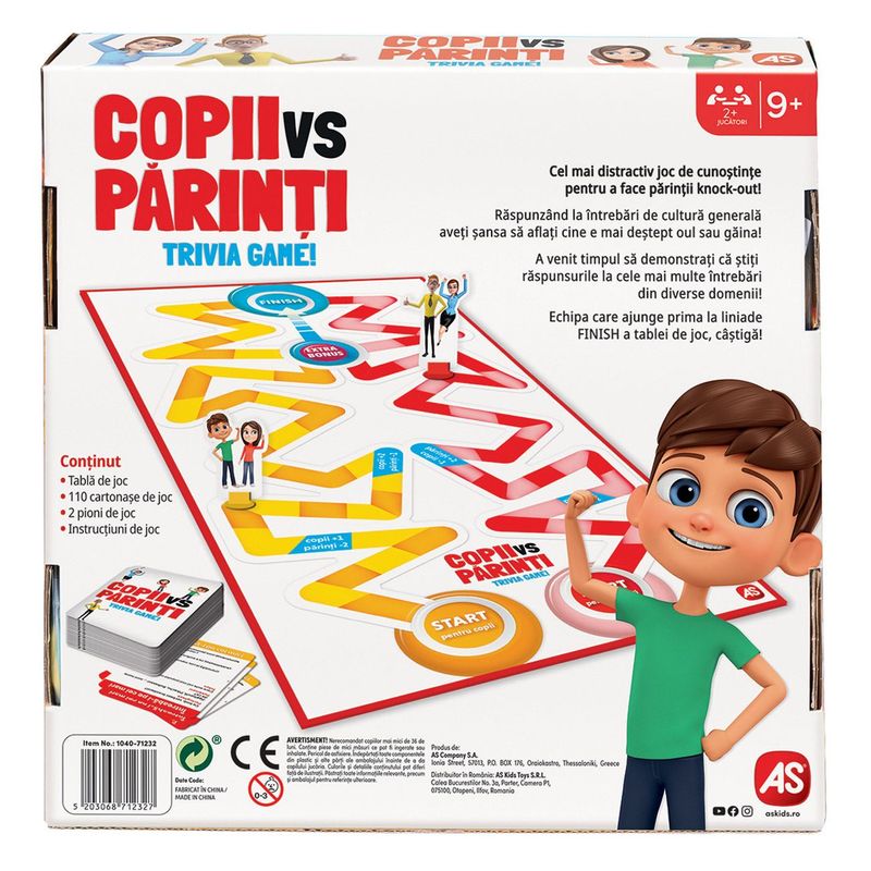Jucarii, Copii si Bebe - Jucarii si jocuri - Jocuri si puzzle - Jocuri de societate - Joc de societate as, copii vs parinti, trivia, multicolor, varsta 9+ ani - Infinity.ro