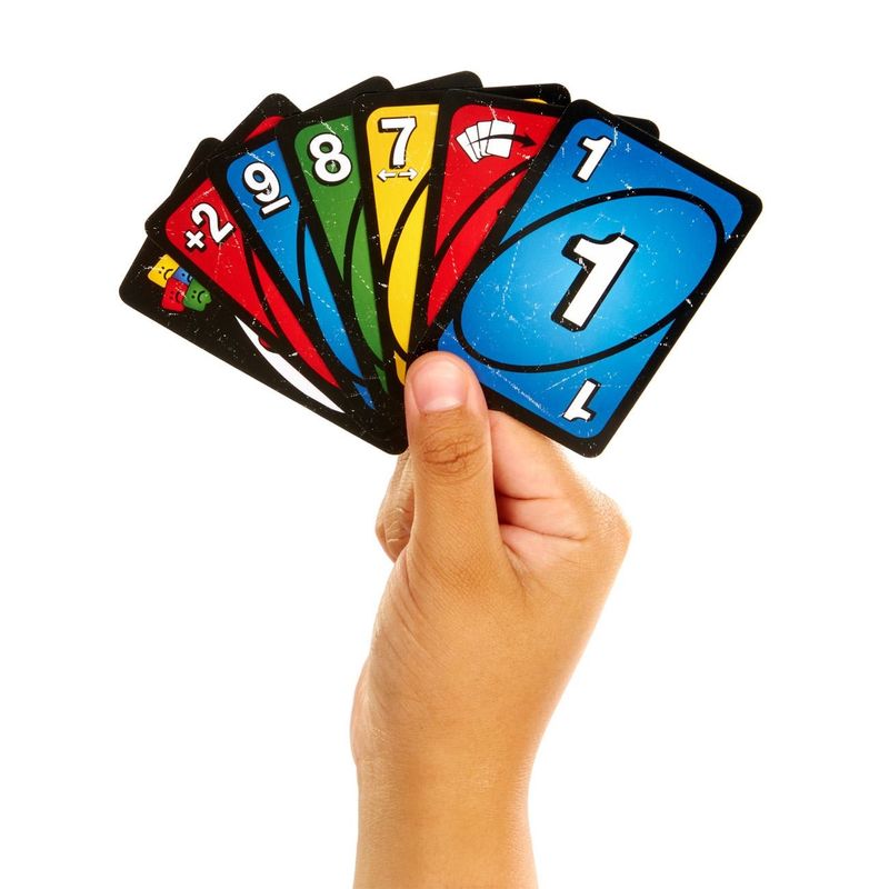 Jucarii, Copii si Bebe - Jucarii si jocuri - Jocuri si puzzle - Jocuri de societate - Joc de societate mattel uno no mercy, cartonase multicolor, 7+ ani, pachet 112 bucati - Infinity.ro