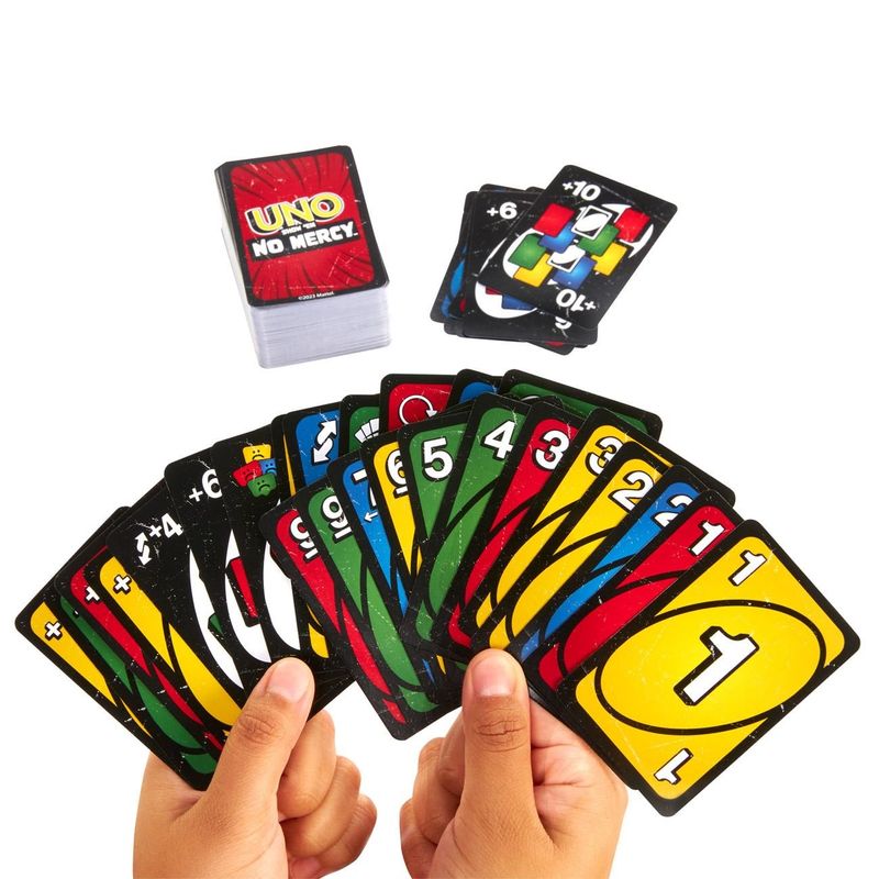 Jucarii, Copii si Bebe - Jucarii si jocuri - Jocuri si puzzle - Jocuri de societate - Joc de societate mattel uno no mercy, cartonase multicolor, 7+ ani, pachet 112 bucati - Infinity.ro