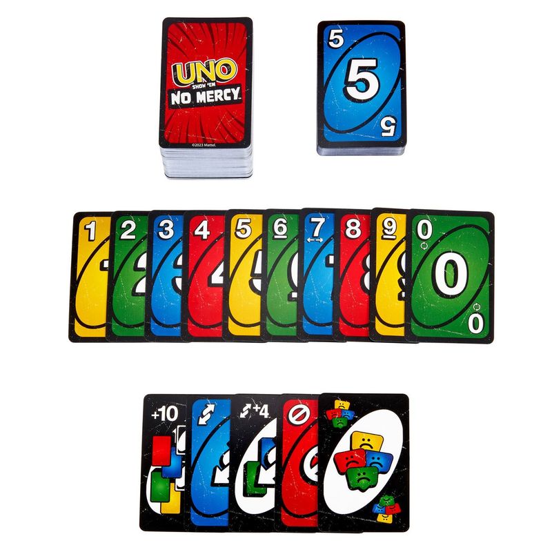Jucarii, Copii si Bebe - Jucarii si jocuri - Jocuri si puzzle - Jocuri de societate - Joc de societate mattel uno no mercy, cartonase multicolor, 7+ ani, pachet 112 bucati - Infinity.ro