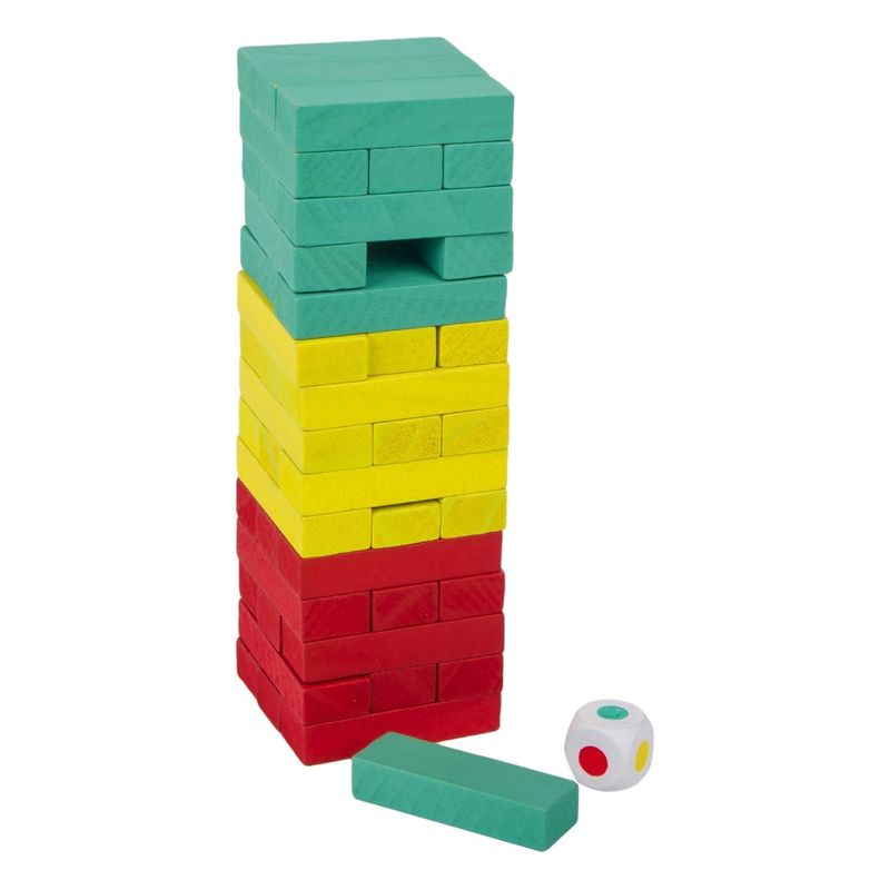 Jucarii, Copii si Bebe - Jucarii si jocuri - Jocuri si puzzle - Jocuri de societate - Joc lemn tumblin tower, 45 piese, multicolor, portabil - Infinity.ro