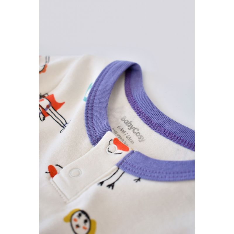 Fashion, accesorii si bijuterii - Copii - Imbracaminte copii - Salopete copii - Set 2 salopetele cu maneca lunga si pantaloni lungi - 100%bumbac organic - Galben si Mov, BabyCosy (Marime: 18-24 Luni) - Infinity.ro